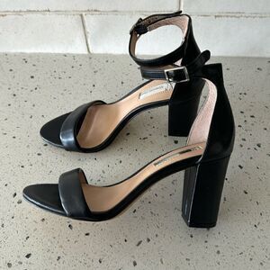 INC International Concepts Women’s Kivah Black Open Toe Sandals Block Heel 5.5M